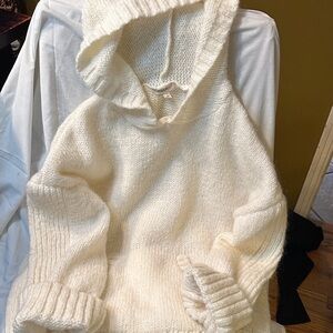 Pilcro Ivory Hooded Sweater